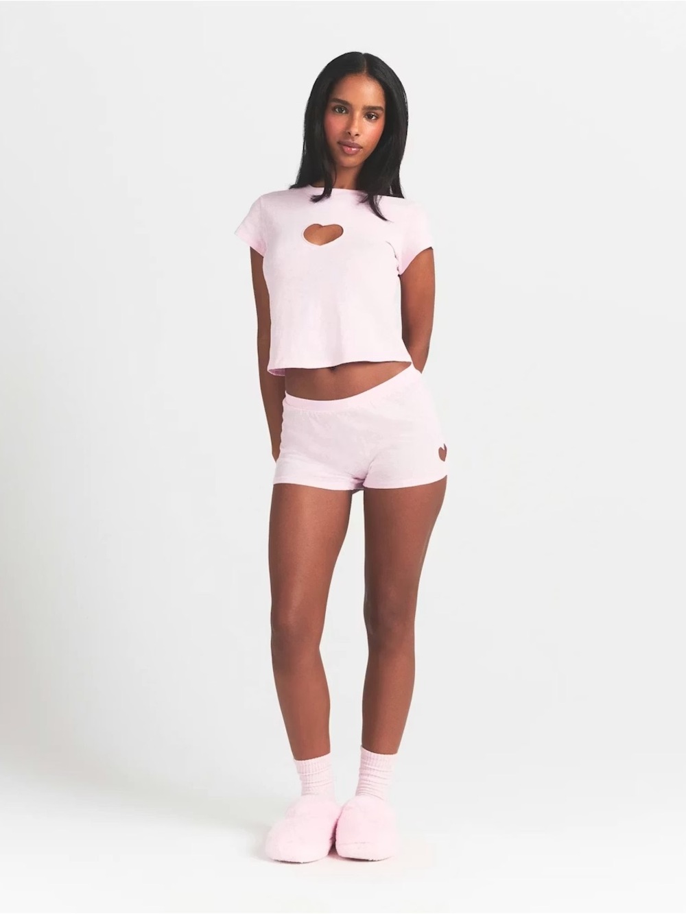 NWOT HEART BABY TEE and MICRO SHORT